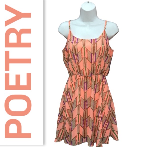 Poetry Dresses & Skirts - Poetry MultiColor Spaghetti Strap Lined Mini Sundress Dress - Women’s Medium
